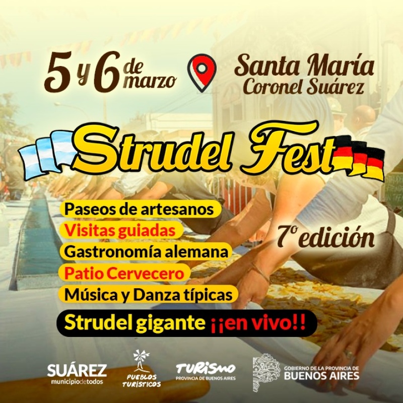 Cronograma de actividades de la Strudel Fest para sábado y domingo