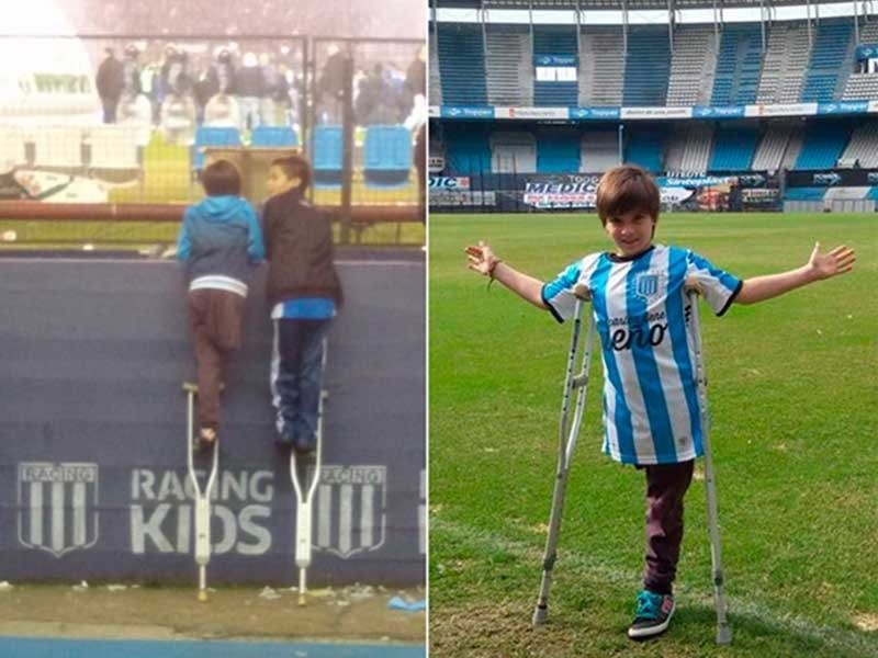 La historia de la foto de dos hermanas en la cancha de Racing que revolucionó las redes