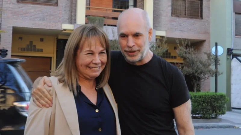 Nidia Moirano con Horacio Rodríguez Larreta, el viernes pasado en Bahía