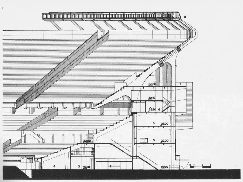 936. Plano original de la construcción del Monumental