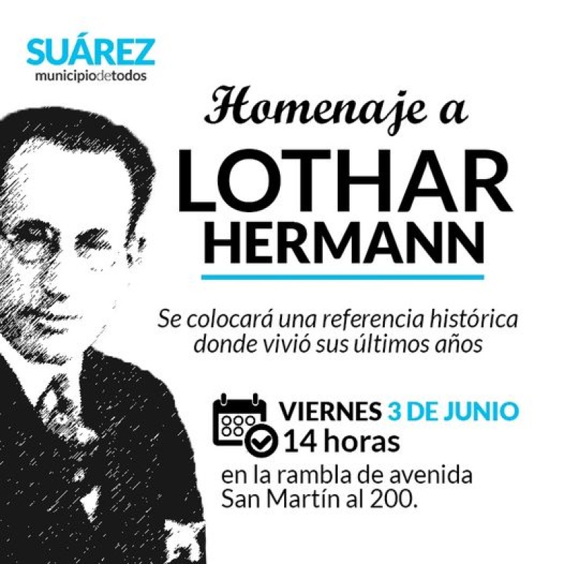 Homenaje a Lothar Hermann: se colocará una referencia histórica donde vivió sus últimos años