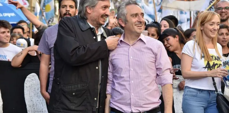 Máximo Kirchner y Andrés Larroque, dos de los apuntados por Alberto Fernández. Cree que lo quieren condicionar.