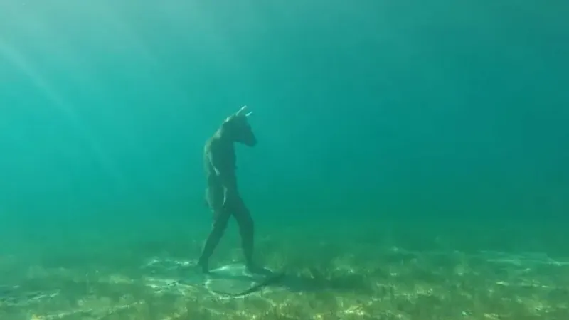 Impresionante hallazgo en Neuquén: un minotauro abajo del agua