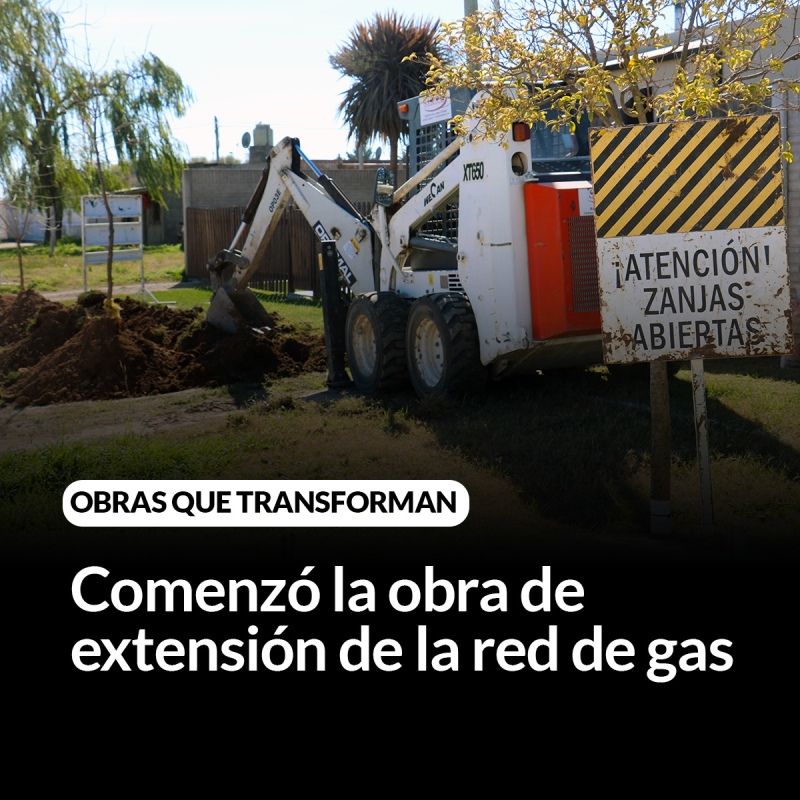 Comenzó la obra de extensión de la red de gas