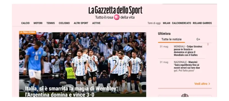 “Humillada” y “Se acabó la historia”: duras críticas de la prensa italiana tras derrota ante Argentina en La Finalissima