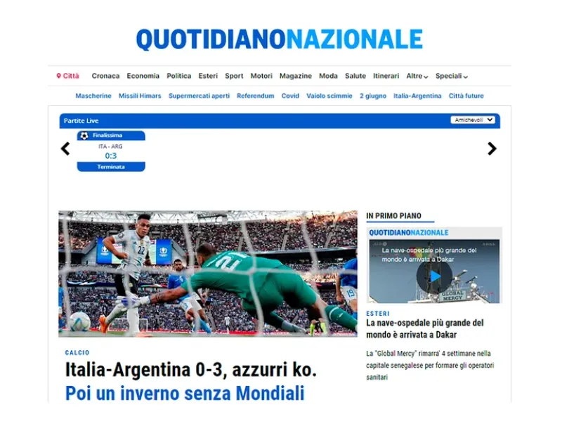 “Humillada” y “Se acabó la historia”: duras críticas de la prensa italiana tras derrota ante Argentina en La Finalissima