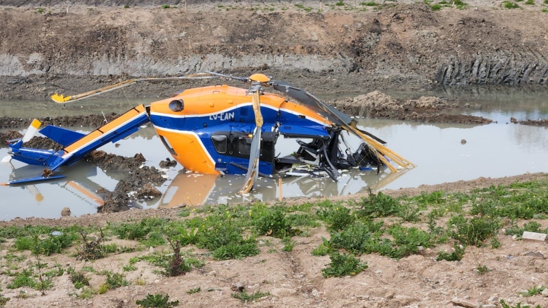 Cayó un helicóptero en Don Torcuato con cinco personas a bordo