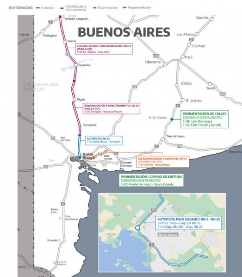 Vialidad Nacional ratificó la ejecución de 7 obras para el sur de la provincia