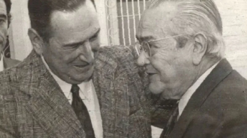 El día del histórico abrazo entre Perón y Balbín, en noviembre de 1972. Al año año siguiente, el General lo derrotó en las elecciones presidenciales y en 1974 el líder radical lo despidió con un emotivo discurso.