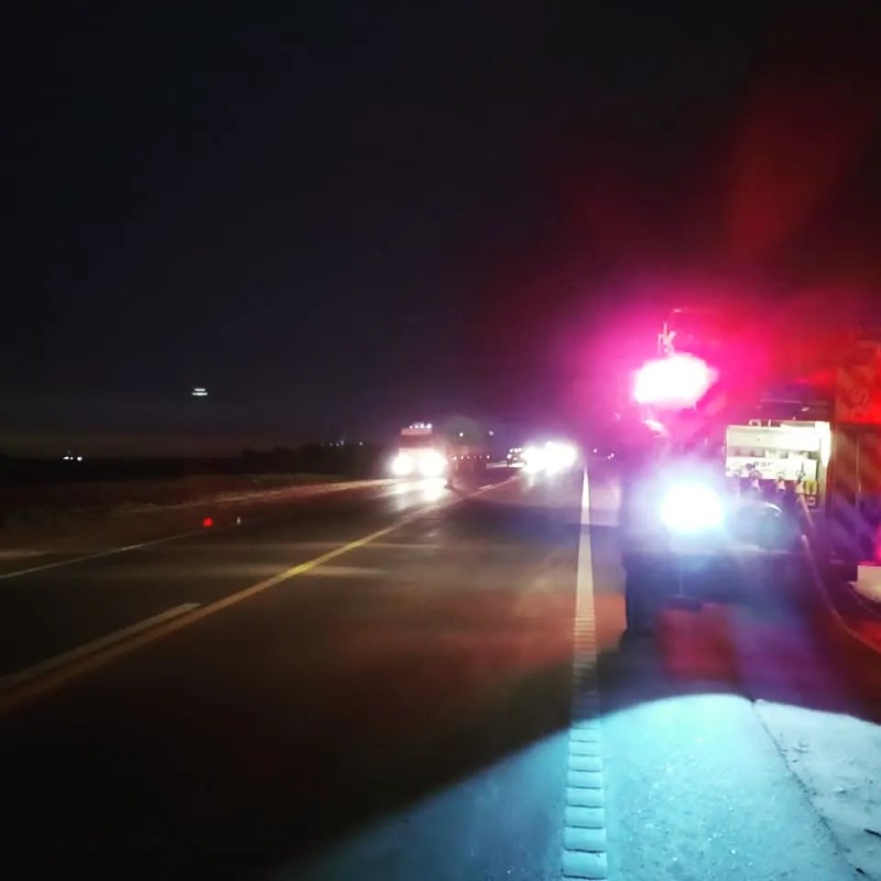 Incendio de un camión frente a la cantera de Pigüé