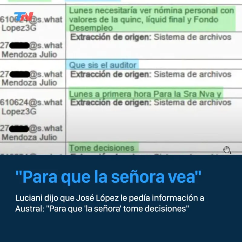 “Para que la señora vea”: Luciani mostró más chats que comprometen a Cristina Kirchner en la causa Vialidad