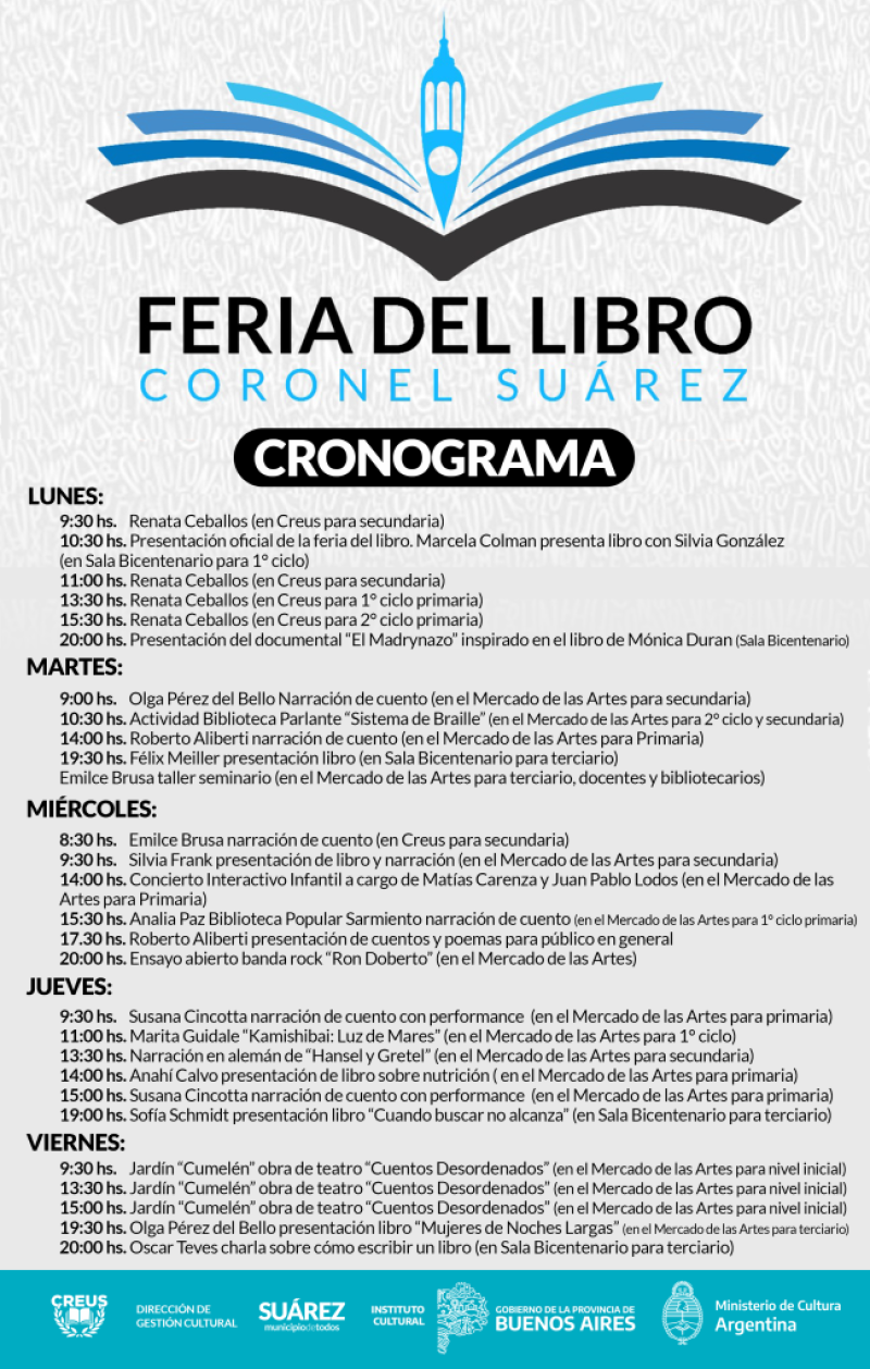 Todo listo para la 1° Feria del Libro de Coronel Suárez