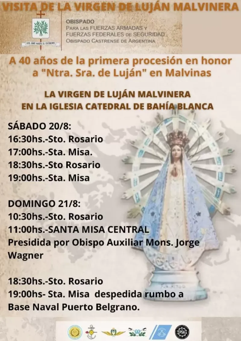 La conmovedora historia de la Virgen “Malvinera” que llega a Bahía Blanca