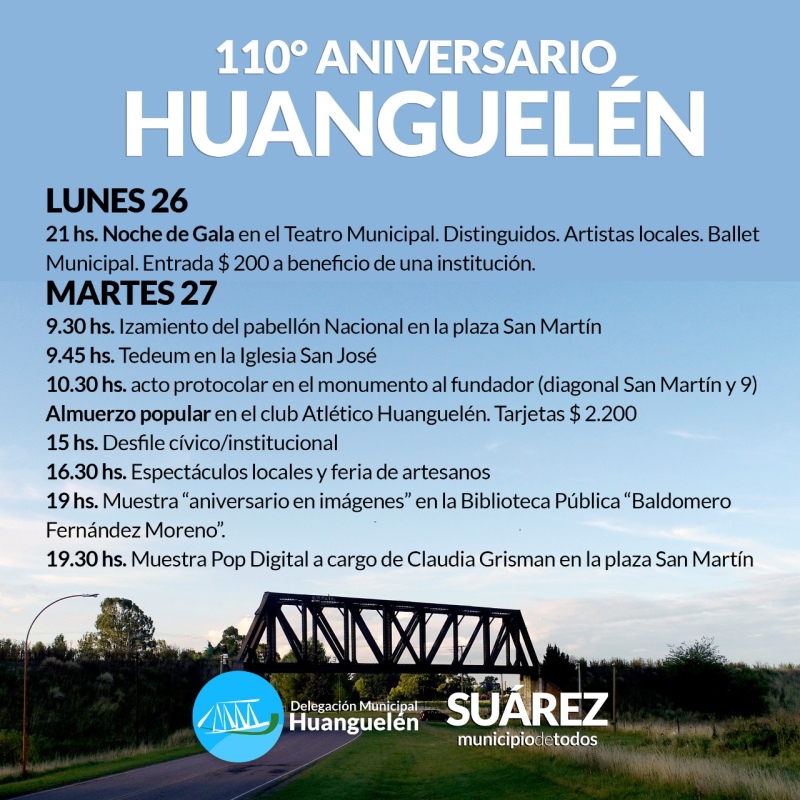 Huanguelén ya palpita su 110° aniversario