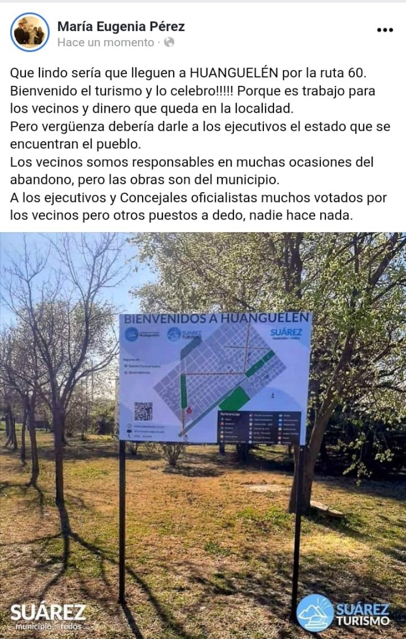 Preocupa el mal estado de la localidad de Huanguelén