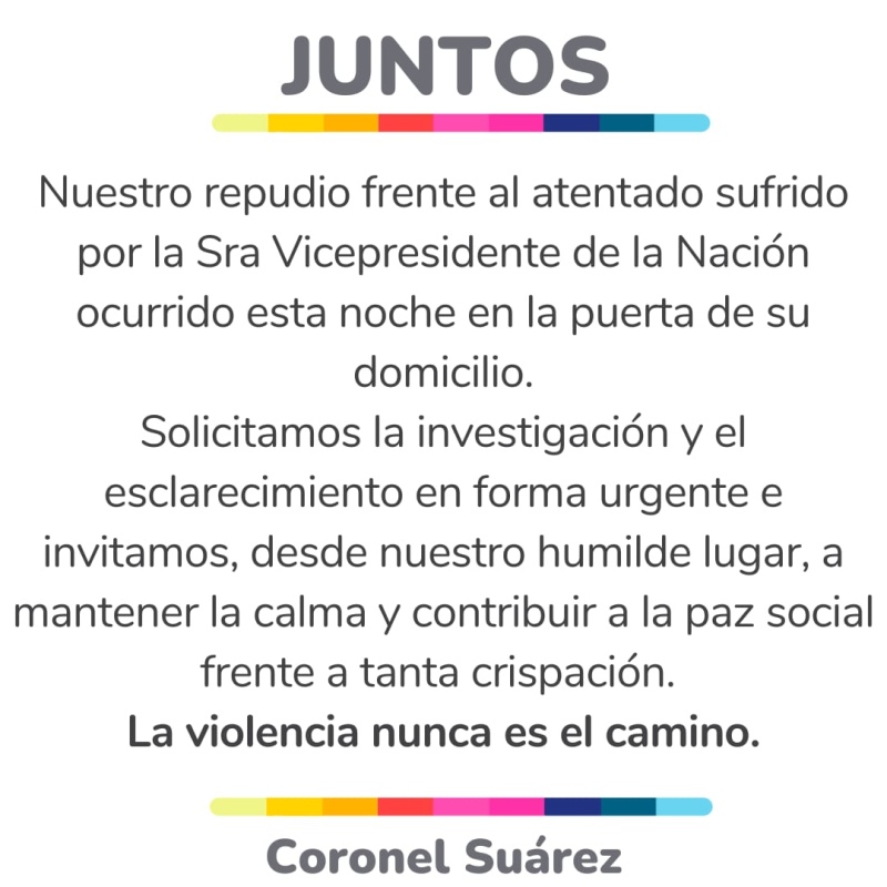 Comunicado de Juntos: ”La violencia nunca es el camino”