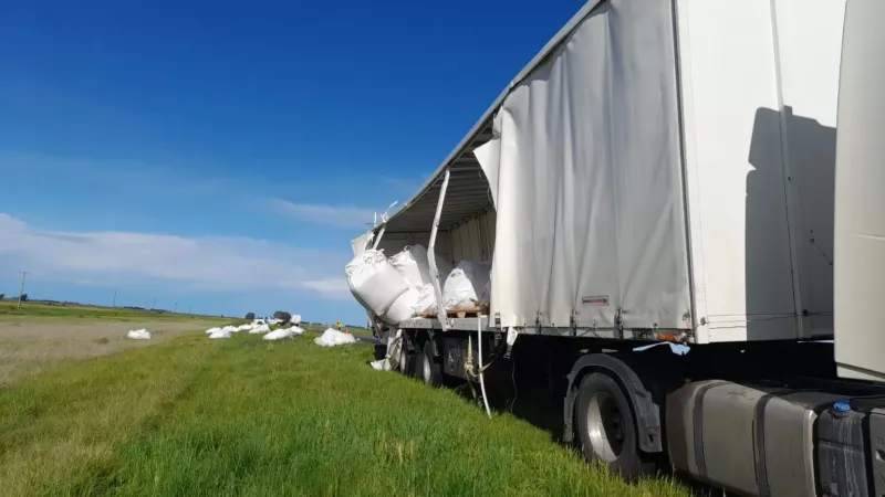 Un camión perdió parte de una sustancia peligrosa cuando circulaba por la Ruta 3