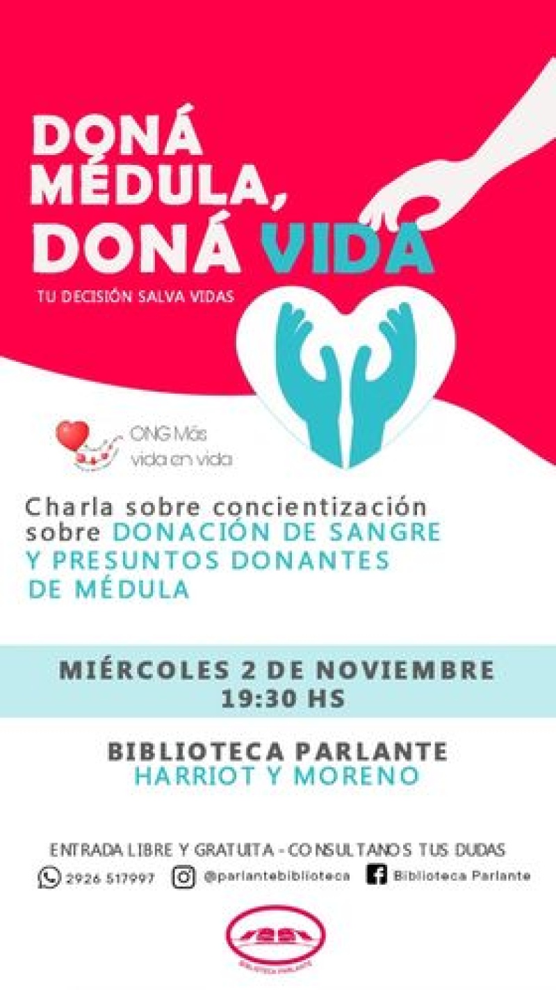 Charla concientizadora sobre donación de sangre y presuntos donantes de médula