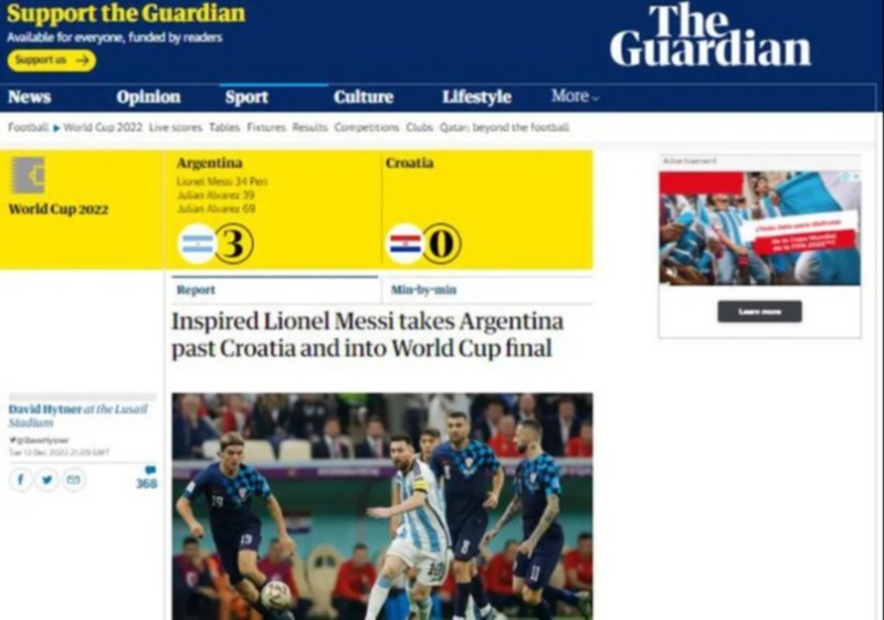 “Argentina aplasta a Croacia”: cómo lo reflejaron los medios del mundo