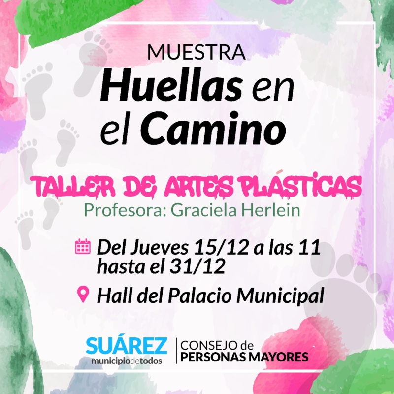 Personas Mayores: exposición de la muestra de arte “huellas en el camino” en el hall del Palacio Municipal