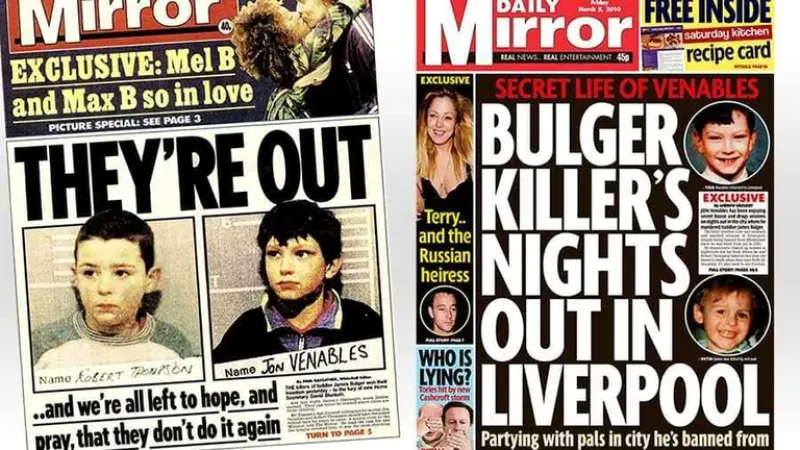 Las portadas anunciaron en título catástrofe la libertad de los asesinos de James Bulger