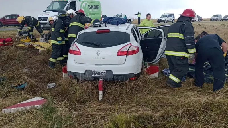 Impactante choque frontal en Ruta 3: cinco heridos