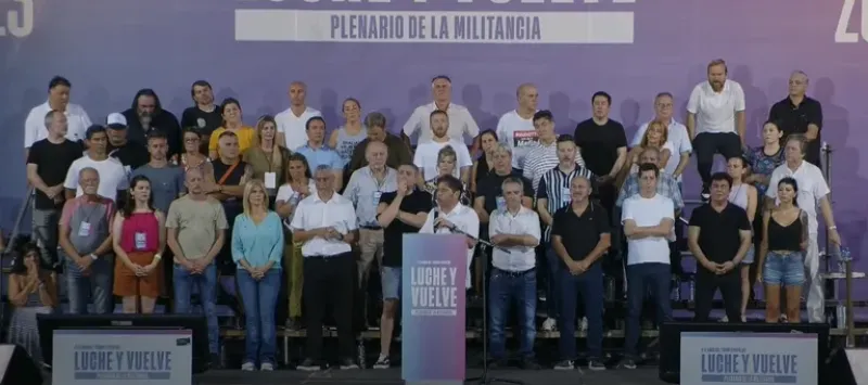  Los principales dirigentes del kirchnerismo durante el acto que se realizó el fin de semana en Avellaneda