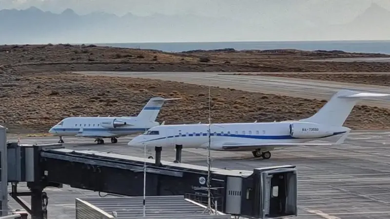 La aeronave arribó al Calafate ayer procedente de San Pablo con 4 pasajeros a bordo 