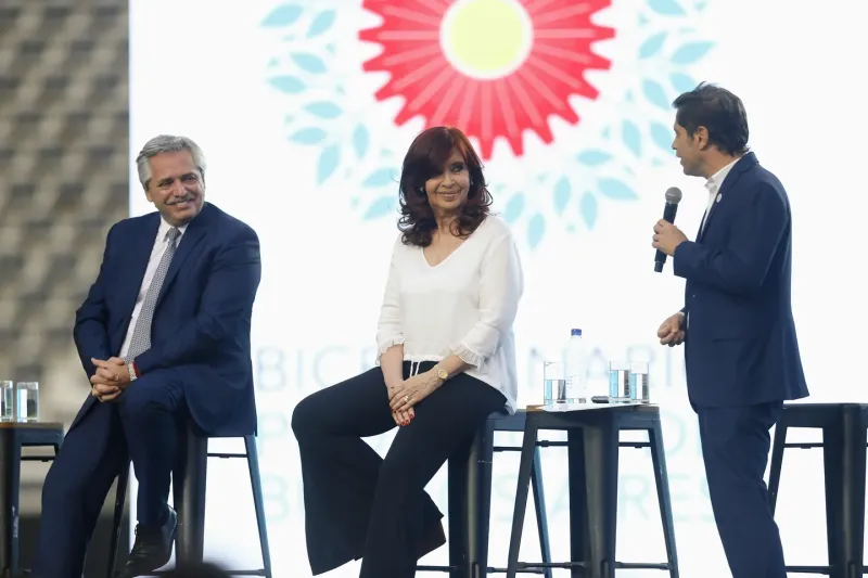 Alberto Fernández, Cristina Fernández y Axel Kicillof.