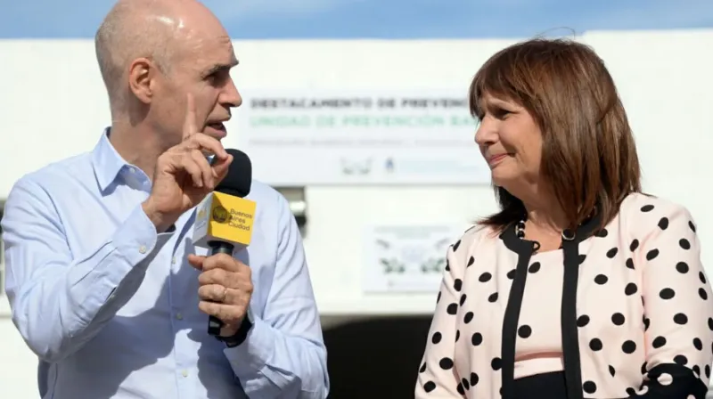 El jefe de Gobierno porteño, Horacio Rodríguez Larreta, y la presidenta del PRO, Patricia Bullrich