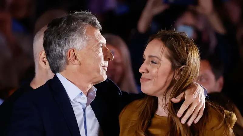 María Eugenia Vidal y el expresidente Mauricio Macri participan en un acto de campaña de Juntos por el Cambio en el 2021