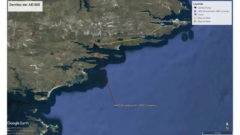  Recorrido que realizó el Alfa Eco 505. Bordeó la costa y luego la intención era la de internarse en el mar