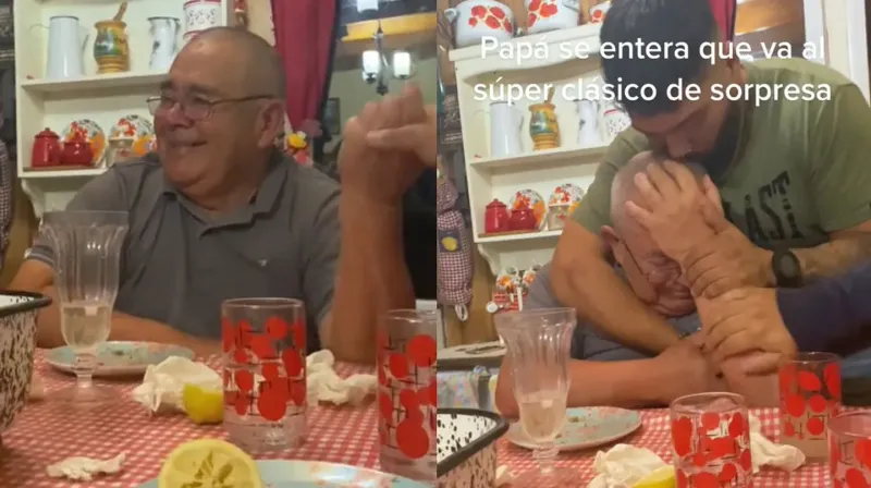 Sus hijos le consiguieron entrada para el Superclásico y el hombre se puso a llorar de la emoción. (Captura: TikTok/@manumanu87manu)