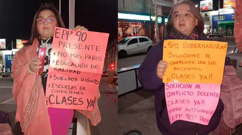 Padres y alumnos acompañaron a los docentes en su reclamo en Río Gallegos