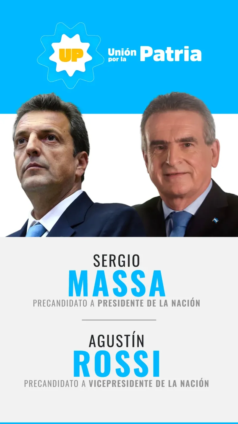  Sergio Massa y Agustín Rossi, candidatos del oficialismo