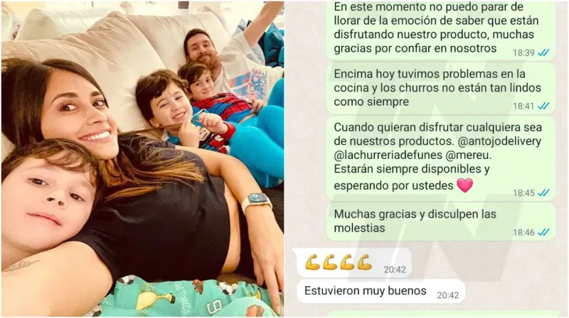 Así pidió los churros Antonela Roccuzzo vía WhatsApp: las capturas del momento épico