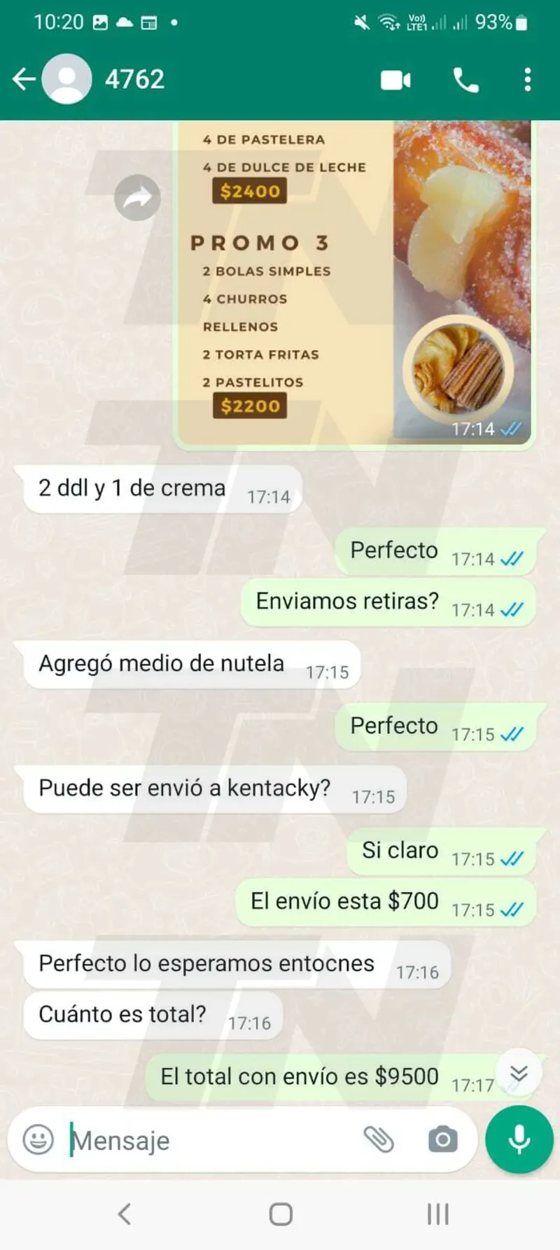 Así pidió los churros Antonela Roccuzzo vía WhatsApp: las capturas del momento épico