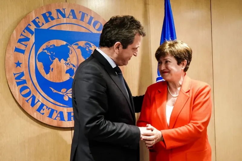 Sergio Massa con Kristalina Georgieva, directora Gerente del Fondo Monetario Internacional (FMI)Ministerio de Economía