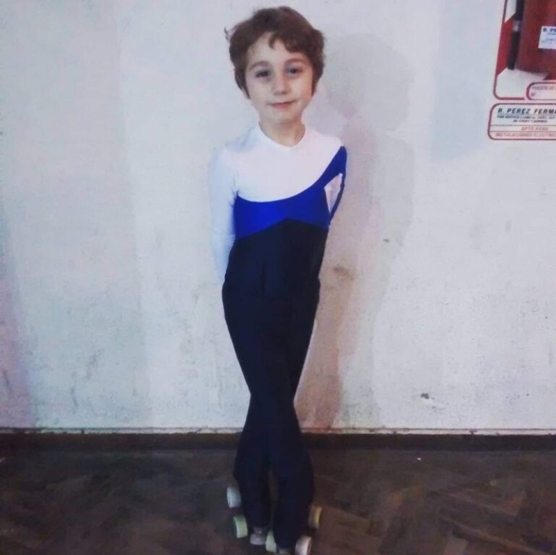 Pequeño patinador. Era muy chiquito cuando comenzó a brillar