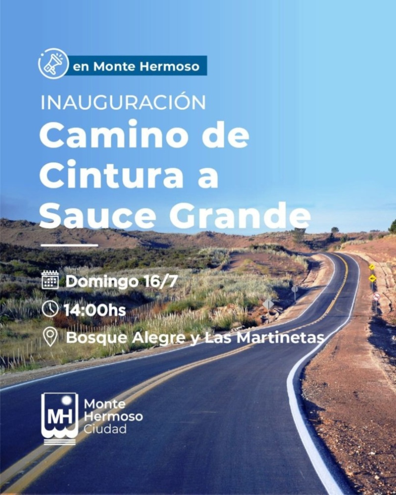 Inauguran el camino de asfalto de Monte a Sauce Grande