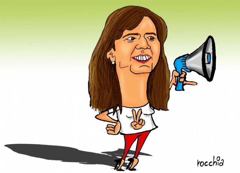 Gabriela Cerruti, en su cabeza construyó un mundo de fantasías, cual Disney World, y afirma que no estamos en crisis en Argentina y que la medición de la pobreza se hace mal, que la quiere revisar. (Dibujo: NOVA)