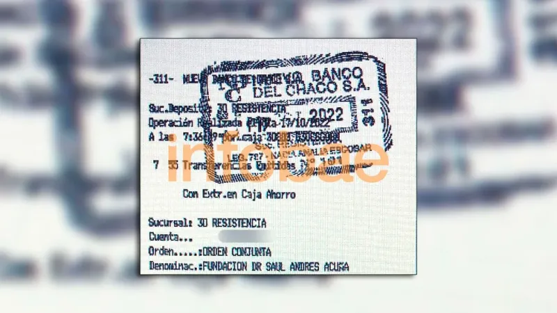  El ticket bancario incautado