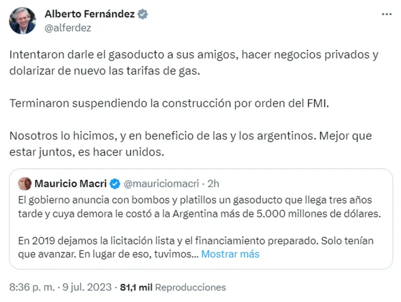 Alberto Fernández cargó contra Mauricio Macri. (Foto: captura Twitter)