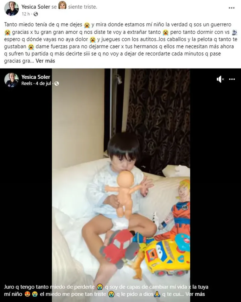 La conmovedora despedida de la mamá de Noha. (Foto: Facebook / Yesica Soler)