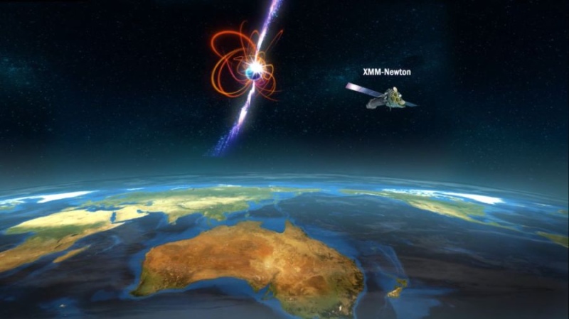  Recreación artística del objeto misterioso controlado por el telescopio espacial XMM-Newton.