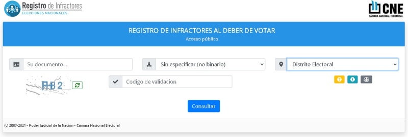 Infractores por no votar en las PASO: dónde y cómo se paga la multa