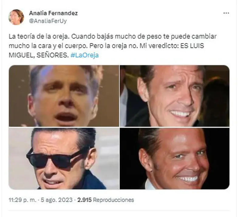 La curiosa ”teoría de la oreja” que apareció en redes sociales por el furor de Luis Miguel. (Foto: Captura Twitter)