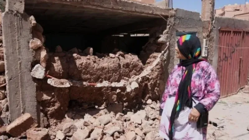  LA CASA DE MBARKA QUEDÓ DESTRUIDA POR EL TERREMOTO.