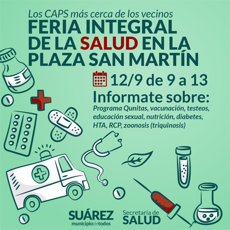 Los CAPS más cerca de los vecinos: feria integral de la salud en la plaza San Martín