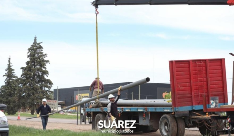 Comenzó la obra de alumbrado LED sobre ruta 85